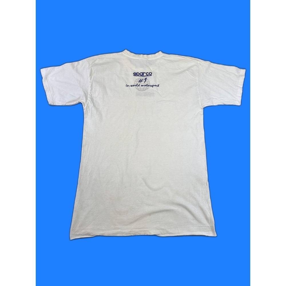 Sparco Racing Graphic Tee M White Cotton Short Sleeve Crewneck Vintage